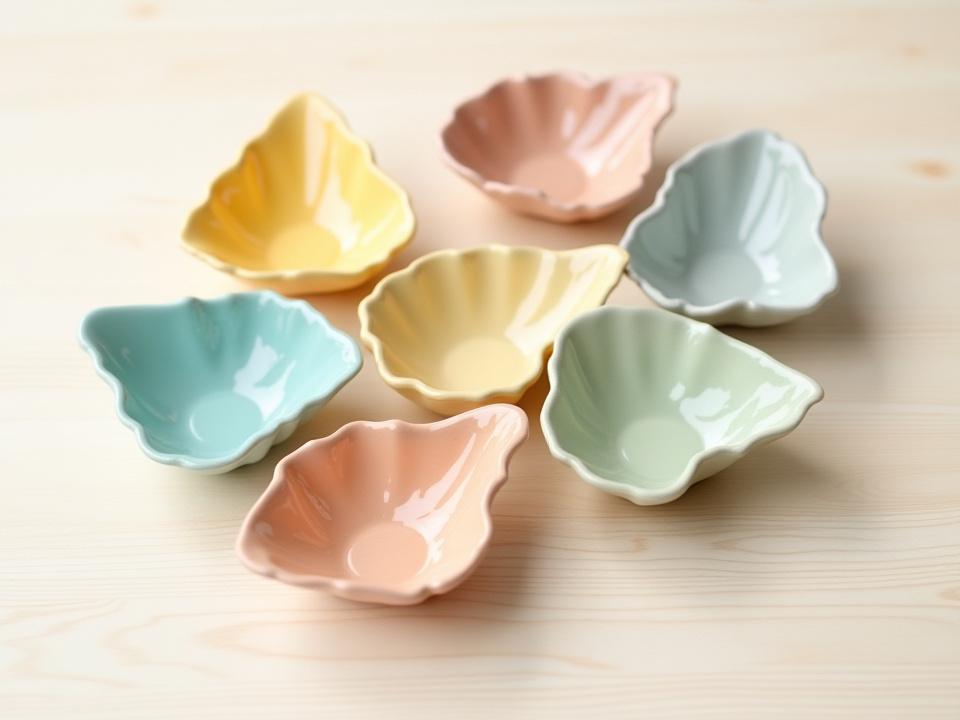 Koleksyon ng mga makukulay na ceramic bowls